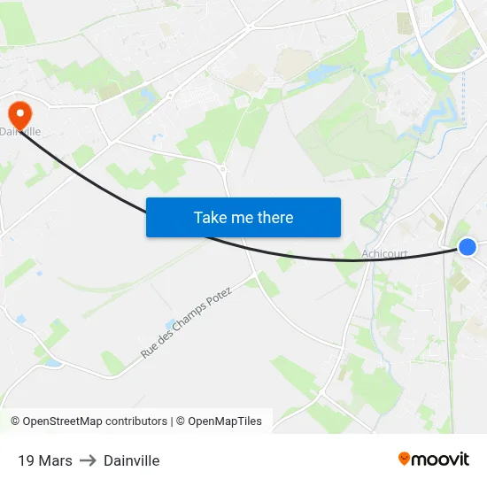 19 Mars to Dainville map