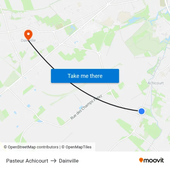 Pasteur Achicourt to Dainville map
