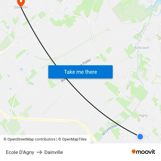 Ecole D'Agny to Dainville map