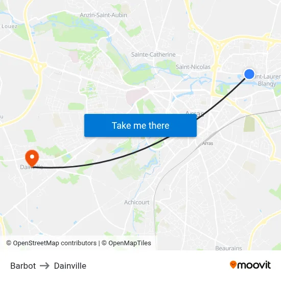 Barbot to Dainville map