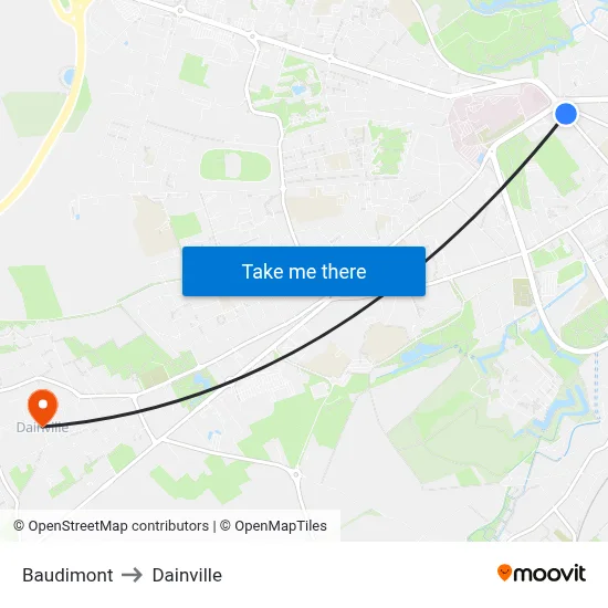 Baudimont to Dainville map