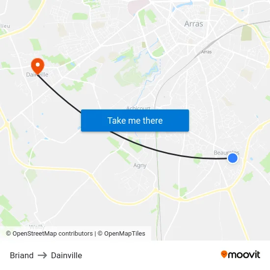 Briand to Dainville map