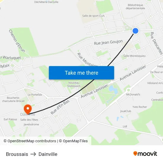 Broussais to Dainville map