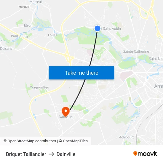 Briquet Taillandier to Dainville map