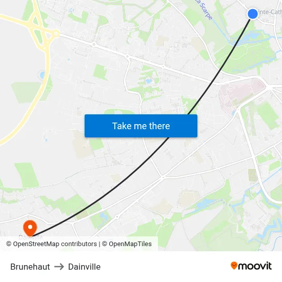 Brunehaut to Dainville map