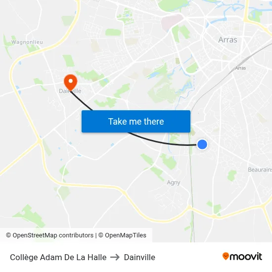 Collège Adam De La Halle to Dainville map