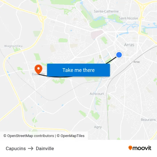Capucins to Dainville map