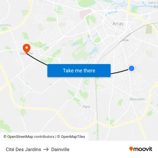 Cité Des Jardins to Dainville map