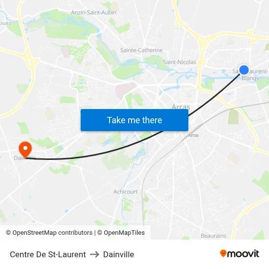 Centre De St-Laurent to Dainville map