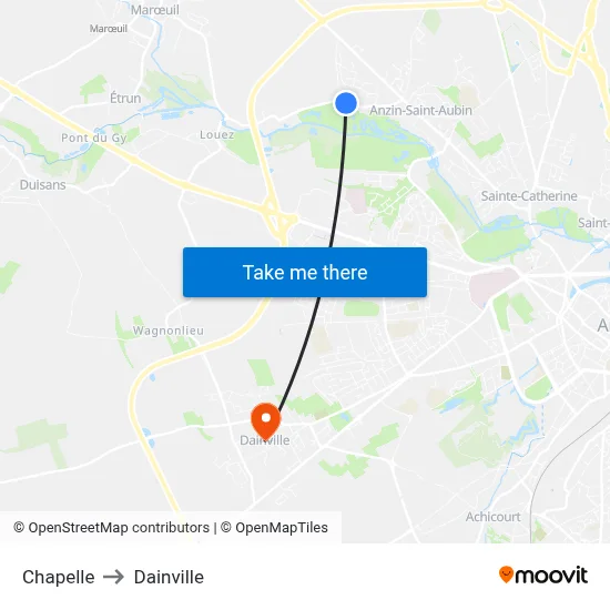Chapelle to Dainville map