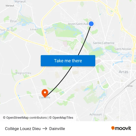 Collège Louez Dieu to Dainville map