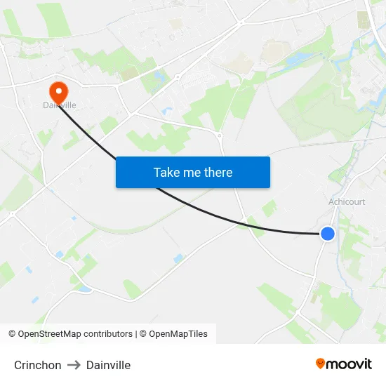 Crinchon to Dainville map
