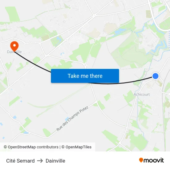 Cité Semard to Dainville map