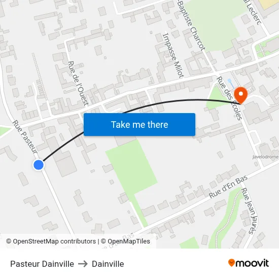 Pasteur Dainville to Dainville map