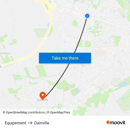 Equipement to Dainville map