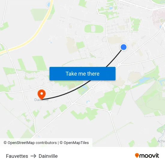 Fauvettes to Dainville map