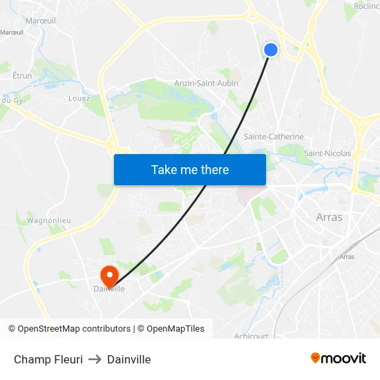 Champ Fleuri to Dainville map