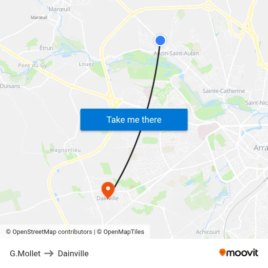 G.Mollet to Dainville map