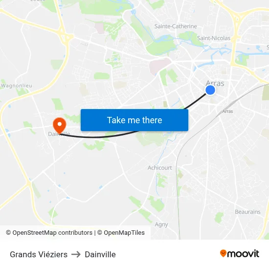 Grands Viéziers to Dainville map