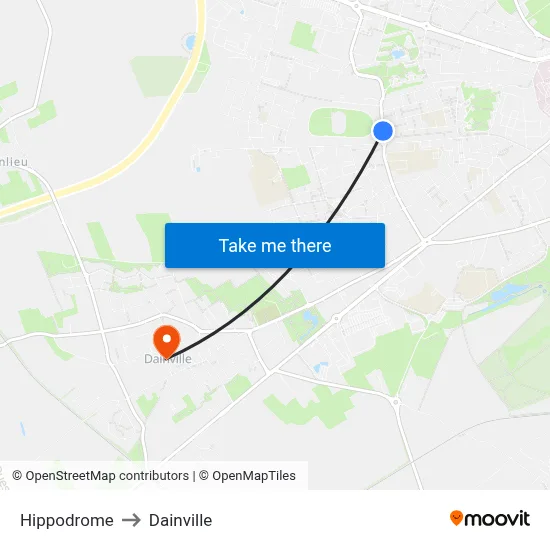 Hippodrome to Dainville map