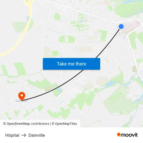 Hôpital to Dainville map