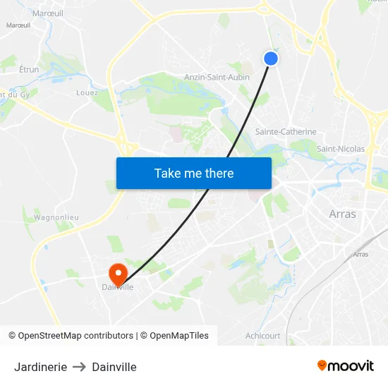 Jardinerie to Dainville map