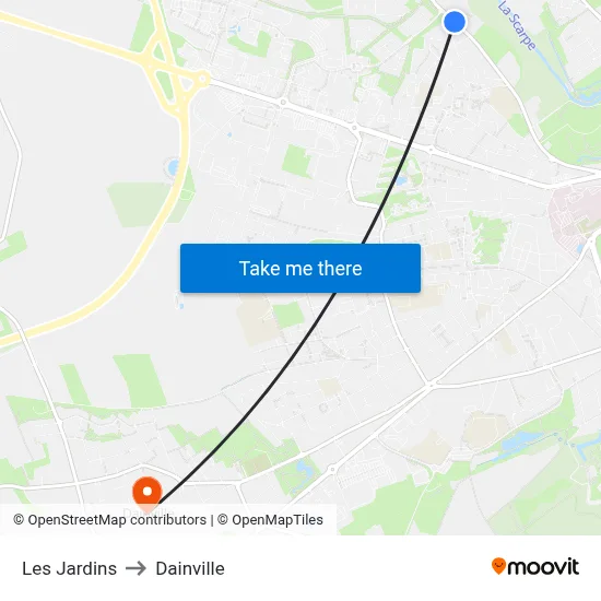 Les Jardins to Dainville map