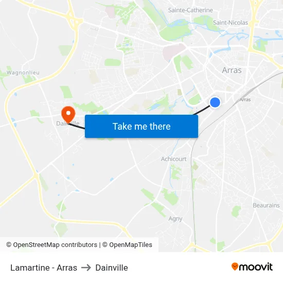 Lamartine - Arras to Dainville map