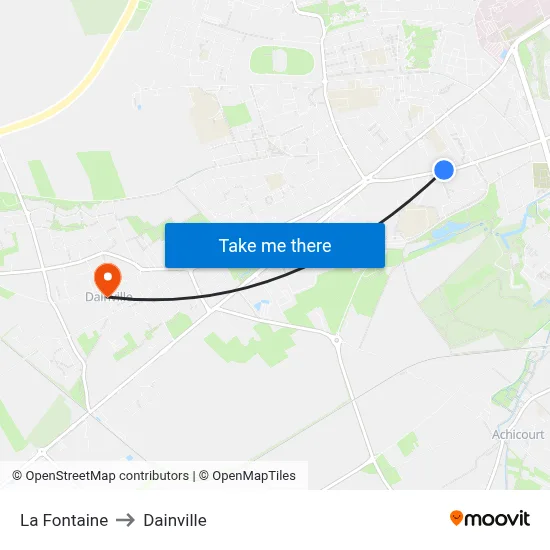 La Fontaine to Dainville map
