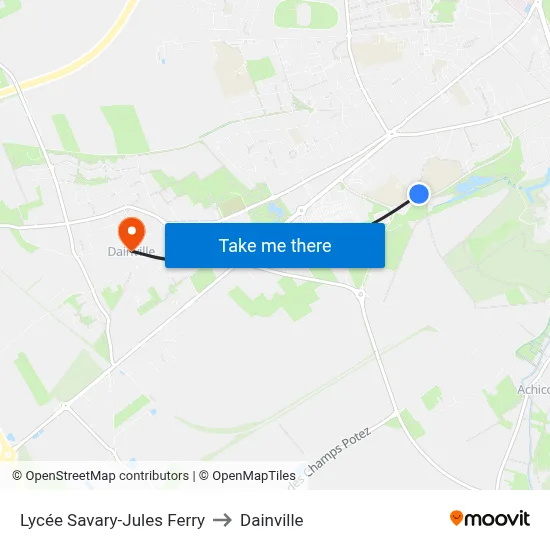 Lycée Savary-Jules Ferry to Dainville map