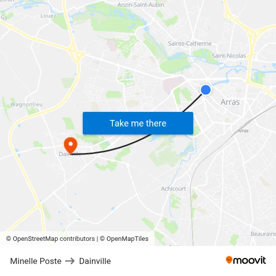 Minelle Poste to Dainville map