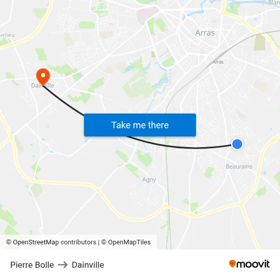 Pierre Bolle to Dainville map