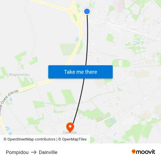 Pompidou to Dainville map