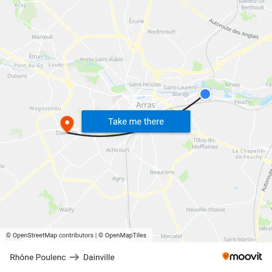 Rhône Poulenc to Dainville map