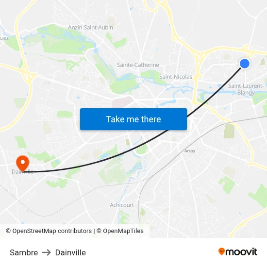 Sambre to Dainville map