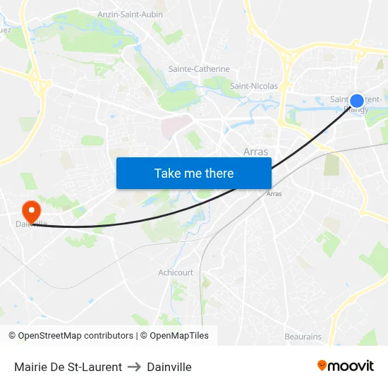 Mairie De St-Laurent to Dainville map