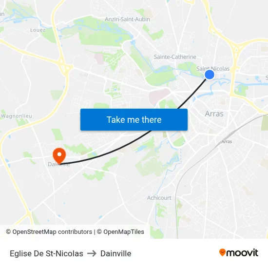 Eglise De St-Nicolas to Dainville map