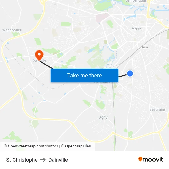 St-Christophe to Dainville map