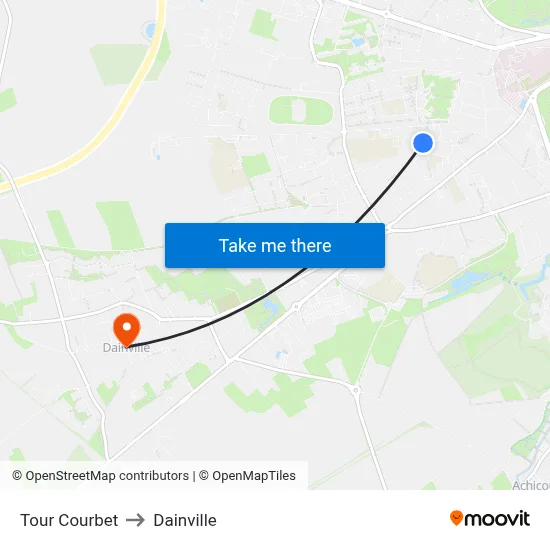Tour Courbet to Dainville map