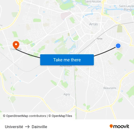 Université to Dainville map