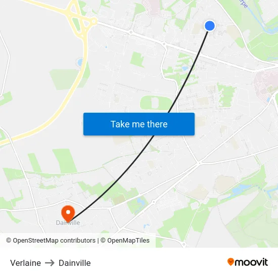 Verlaine to Dainville map