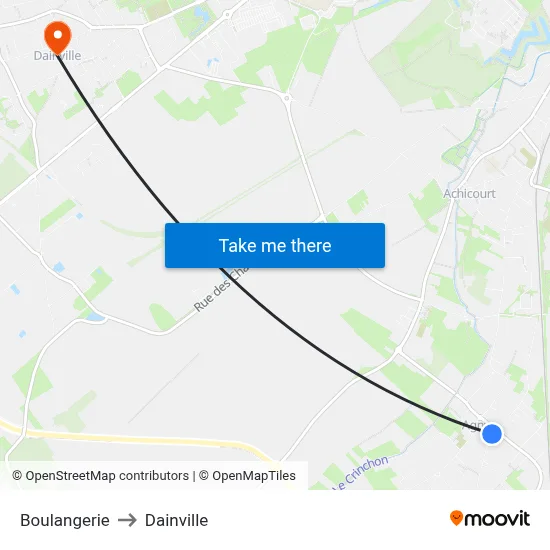 Boulangerie to Dainville map