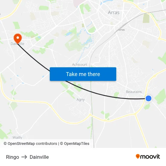 Ringo to Dainville map