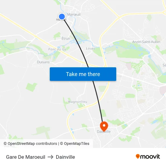 Gare De Maroeuil to Dainville map