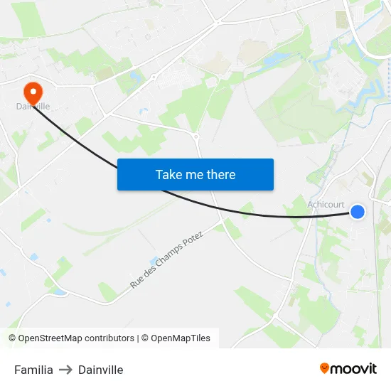 Familia to Dainville map
