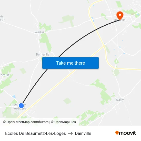 Ecoles De Beaumetz-Les-Loges to Dainville map
