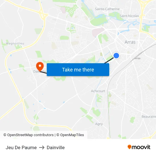 Jeu De Paume to Dainville map