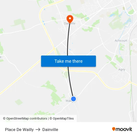 Place De Wailly to Dainville map