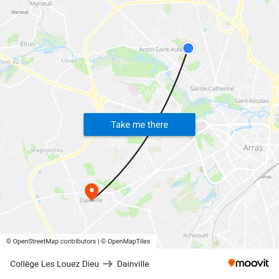 Collège Les Louez Dieu to Dainville map