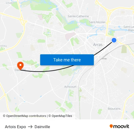 Artois Expo to Dainville map